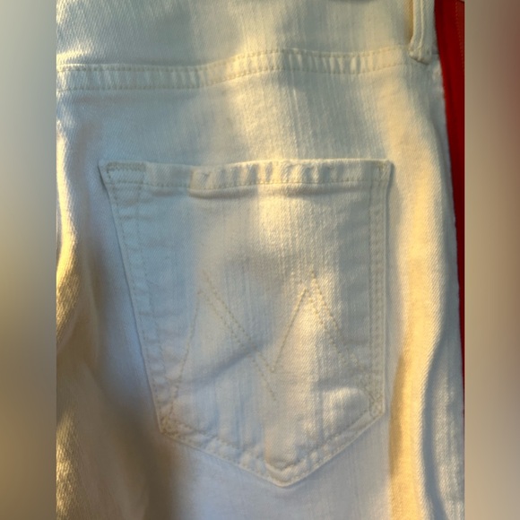 Mother Mid-Rise Straight Leg Jeans white | SZ 27 | inseam 26” - Picture 3 of 11